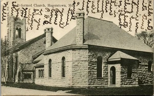 Vintage Postcard Reformed Church Hagerstown MD to Mapleville MD Posted 1906 - Picture 1 of 3