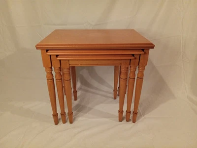 Nest of tables 3x Coffee Tables 3 in teak Teak Wood Small Tables Side Tables - Image 1 of 4