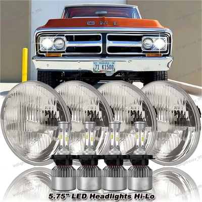 Faros LED de 4 piezas de 5,75"" pulgadas para camioneta GMC C15/C1500 C25/C2500 C35/C3500 Foto 1 de 4