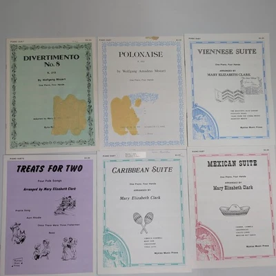 x6 LOTE Piano Dúo Myklas Partituras Mozart Clark Caribe Vienés Mexicano F5 Foto 1 de 2
