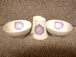 PORTMEIRION DUSK PATTERN SALT & PEPPER + 2 X SMALL BOWLS VGC - Picture 1 of 4