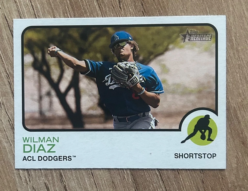 2022 Topps Heritage Minor League Wilman Diaz #219 SP Los Angeles Dodgers - Image 1 of 2