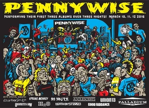 2016 Pennywise 18" x 24" Band Gig Poster vom Künstler Jimbo Phillips selten! - Bild 1 von 7
