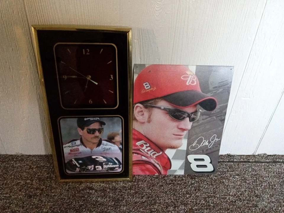 Reloj de pared vintage Dale Earnhardt #3 hombre cueva garaje RCR Goodwrench GM 10x20" Foto 1 de 4