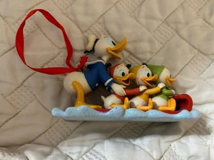 Disney 2013 Sled Donald Duck Huey Dewey Louie Sketchbook Christmas Ornament - Picture 1 of 4