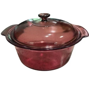 Visions Corning Ware Cranberry 5L Dutch Oven w Pyrex Lid - Picture 1 of 6