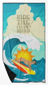 Surfer Dog Fawn Great Dane Premium Beach Towel Oversized Towel Beach Blanket, - Picture 1 of 6