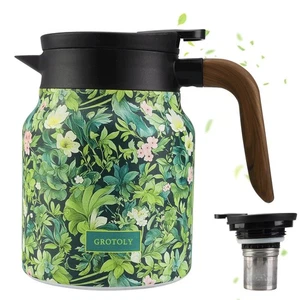 2025 Neu Vintage Blumenmuster Teekanne-Eingebautes Teeei 1L Grünteekannewi... - Bild 1 von 8