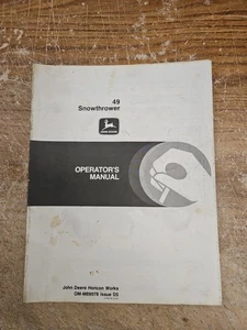 John Deere Operations Manual 49 Snowthrower OM-M89078 - Picture 1 of 5