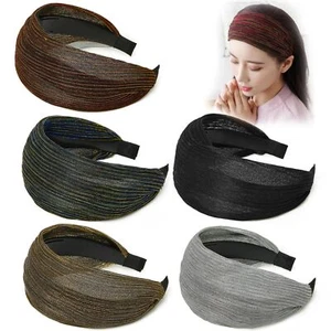 5 PCS Large Wide Lace Headbands Elegant Elastic Hair Bands for Women Girls - Picture 1 of 6