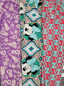 3 Pair Lularoe Disney Leggings OS One Size (Lot) Sleeping Beauty Minnie Mouse - Picture 1 of 4