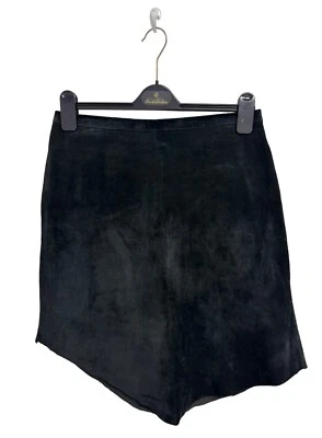 Falda para mujer Chico 100 % gamuza negra cuero cintura elástica línea A talla 1 Foto 1 de 4