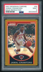 Jamal Crawford 2007 Bowman Chrome Gold Refractor 10/99 PSA 9 #66 KNICKS SP - Bild 1 von 2