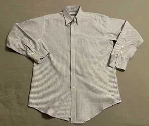 Manhattan Shirtmakers Long Sleeve 15.5 (32/33) Blue White Striped Wrinkle Free - Picture 1 of 9