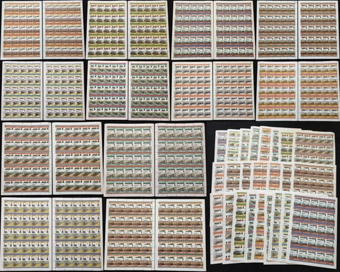 ST VINCENT Grenadines Imperf Perf Trains Sheets x 24 MNH (1200 Stamps) (BLK16) Cover