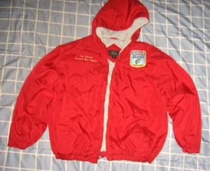 Vintage REDHEAD Jacket AUGUSTA BASS ANGLER'S SPORTSMAN SOCIETY PATCH Zip Hooded - Picture 1 of 2