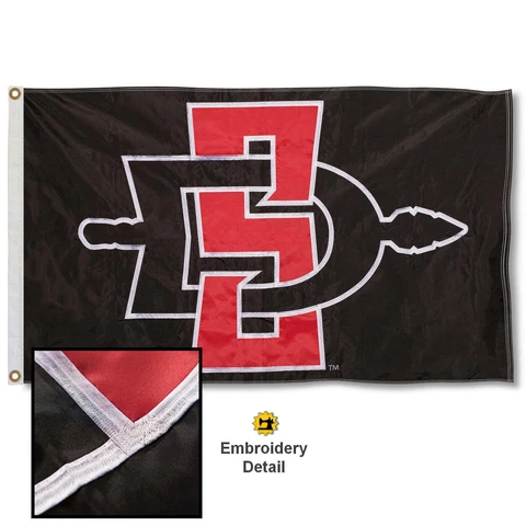 San Diego State University Embroidered and Appliqued Nylon Flag Cover