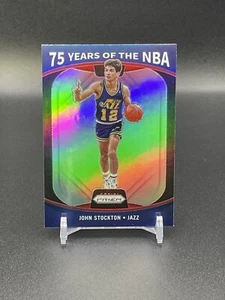 John Stockton 2021-22 Panini Prizm #13 75 Years of the NBA Silver Holo Utah Jazz - Picture 1 of 3