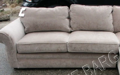 Sofá loveseat básico seccional izquierdo Pottery Barn SOLO FUNDA DESLIZANTE terciopelo de peltre Foto 1 de 4