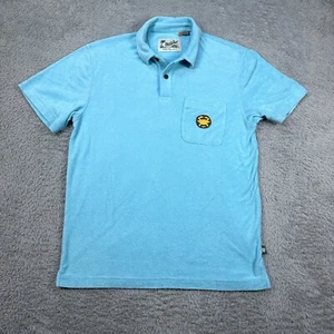 Howler Bros Brothers Plusherman Polo Mens M Blue Terry Cloth Crab Pocket - Picture 1 of 9