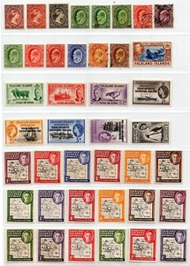 FALKLANDS 1891-1956 COLECCIÓN DE 54 SELLOS 48 COMO NUEVOS LA MAYORÍA NUNCA ARTICULADOS Y 6 USADOS - Imagen 1 de 3
