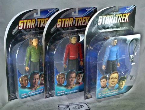 Art Asylum Diamond Select Captain Kirk, Dr McCoy, Scotty ** Mint on Card ** TOS Cover