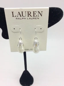 $34 RALPH LAUREN GLASS PEARL TOWN & COUNTRY DROP EARRINGS 20B - Picture 1 of 1