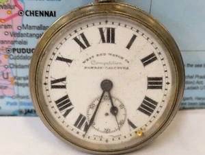 WEST END WATCH CO. POCKET WATCH WINDING SWISS NOT WORKING, PARTS PURPOSE VTG. - Picture 1 of 12