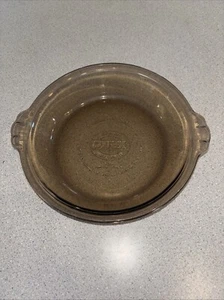 Pyrex 1985 Ltd Edition 7" Clear Smoke Brown Glass Pie Plate 207 Corning 70 Years - Picture 1 of 6