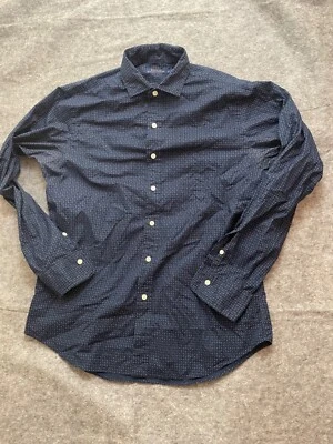 Polo Ralph Lauren Para Hombre Azul Estampado Paisley Manga Larga Botón Abajo Camisa Talla m Foto 1 de 4