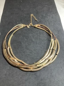 Chicos Multi Layered Gold Tone 14-18” Necklace B141 - Picture 1 of 6