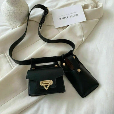 Women Fanny Pack Faux Leather Waist Pack Crossbody Belt Designer Chest Bag Purse - Image 1 of 4