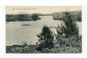Postal de West Barnstable MA, vista de pájaro, Mill Pond, muelle a lo largo del agua - Imagen 1 de 2