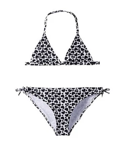 ARMANI JUNIOR HALTER TRI BIKINI SWIM SET WHITE NAVY HEARTS SZ 14 A NEW! $130 - Picture 1 of 2