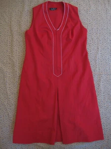 Robe Vintage Jean Biolay Paris rouge été Femme Années 80 Ancien dress - 42 - Bild 1 von 7