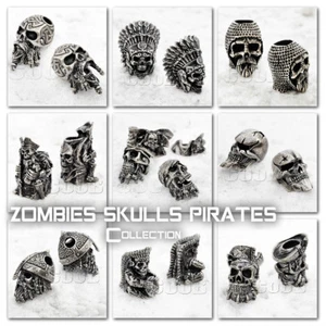 EDC Perlen Charm für Paracord Armband Keltisch Zombie Schädel Pirat Schwarzbart - Bild 1 von 67