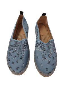Kenzo Mujer Alpargatas Azul con Suela Tejida Estampado Paisley Blanco y Negro - Imagen 1 de 5