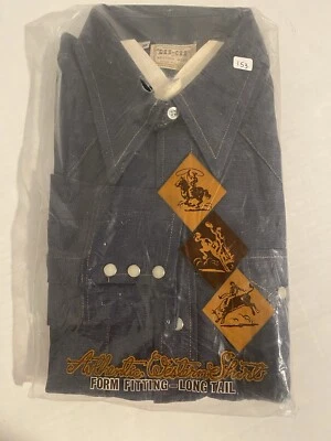 De Colección Washington Dee-Cee Western Wear Forma Ajuste Cola Larga Perla A Presión 18-36 Nuevo de Lote Antiguo Foto 1 de 4