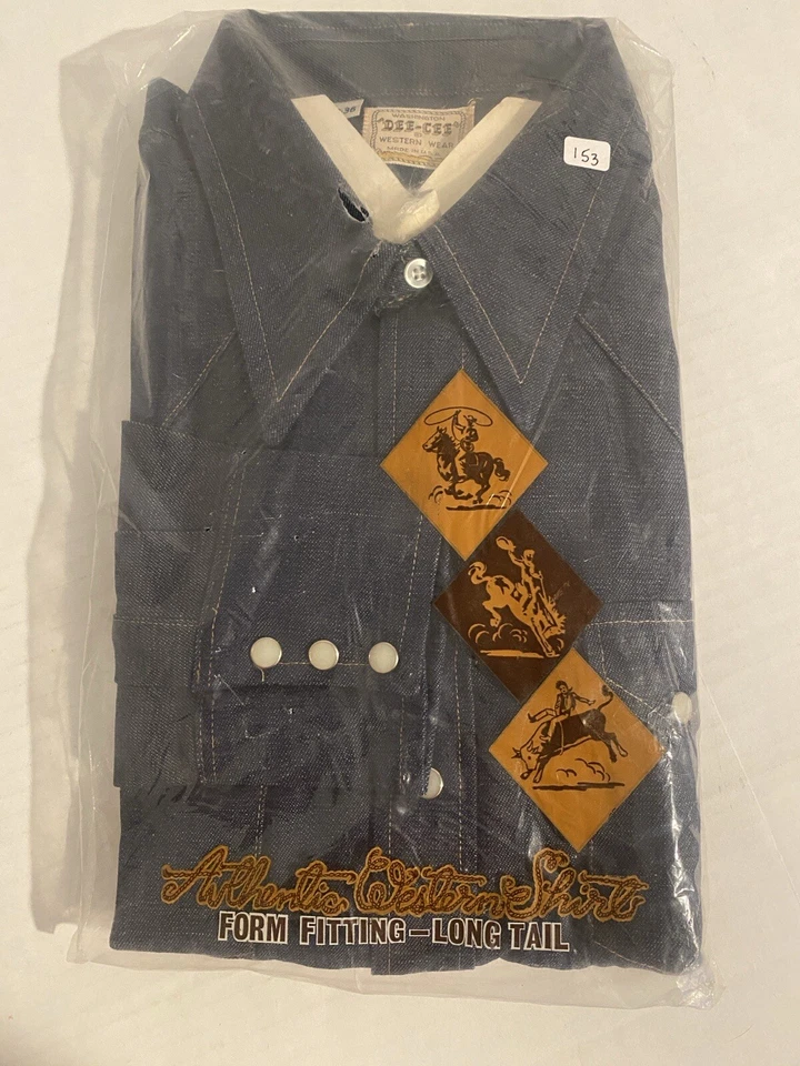 VTG Washington Dee-Cee Western Wear Form Fitting Long Tail Pearl Snap 18-36 NOS - Image 1 of 4