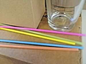 (500) 8" Neon Cocktail Thin Sip Straw/Sipper Home/Bar Supply/Cocktails, 1/8" Dia