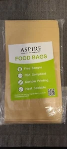 Kraft Paper Food Bags Ziplock Pouch With Clear Window - 50/pack - Picture 1 of 3