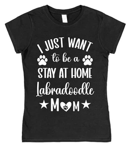 Camiseta Stay at Home Labradoodle Mamá Divertida Amante del Perro Regalo Mamá Mamá Ajustada/Unisex - Imagen 1 de 8