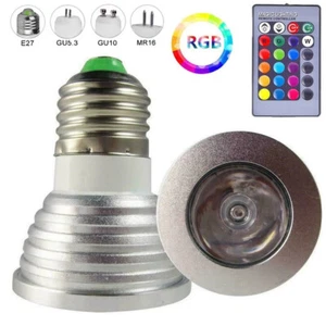LED Spotlight With Remote Control Spotlights Downlight Fittings Bulb RGB COB 3W - Picture 1 of 9