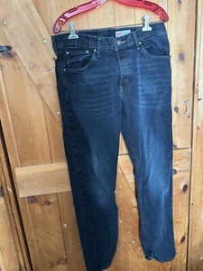 Wrangler Slim Straight Mens Jeans 33x32 Dark Wash Denim 92SSWRV EUC - Picture 1 of 4