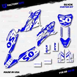 Kit de gráficos de carreras lisos azul y blanco para Yamaha TTR50 TTR 50 2006-2025 06-25 - Imagen 1 de 5