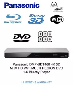 Panasonic DMP-BDT460 4K SD 3D MKV HD WiFi Multi Region DVD 1-6 Blu-ray Player RB - Picture 1 of 9