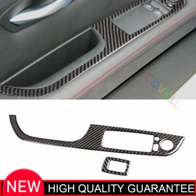 Interruptor de ventana de puerta de fibra de carbono real para BMW M3 E90 2008-2013 2* Foto 1 de 4