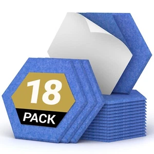 TONOR 12"x 10"x 0.4" Hexagon High Density Acoustic Panels, 18 Pack - Picture 1 of 11