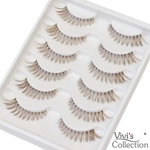False Eyelashes Lashes Short Natural Wispy Brown Cat Eye 3D Mink Light 1.2cm - Picture 1 of 5