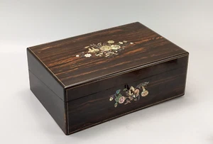 Writing box Marble wood inlaid in abalone mother of pearl - Picture 1 of 22